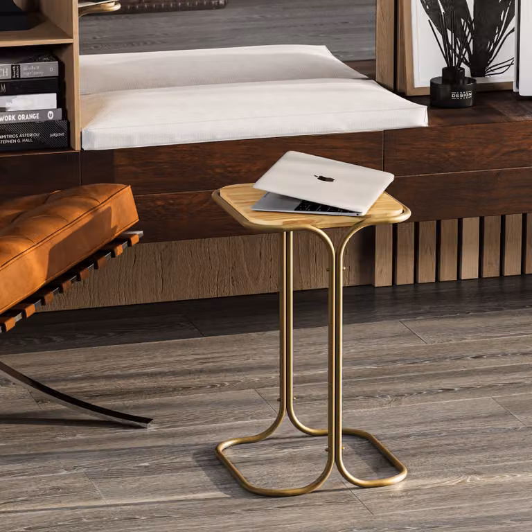 Skye Decor, Shb-001-C, tavolino, 100 % LEGNO, oro, 30 x 30 x 52 cm