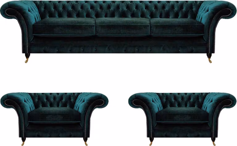 Luxus Set Komplett 3tlg Wohnzimmer 2x Sessel Polstermöbel Sofa Couch Dreisitzer