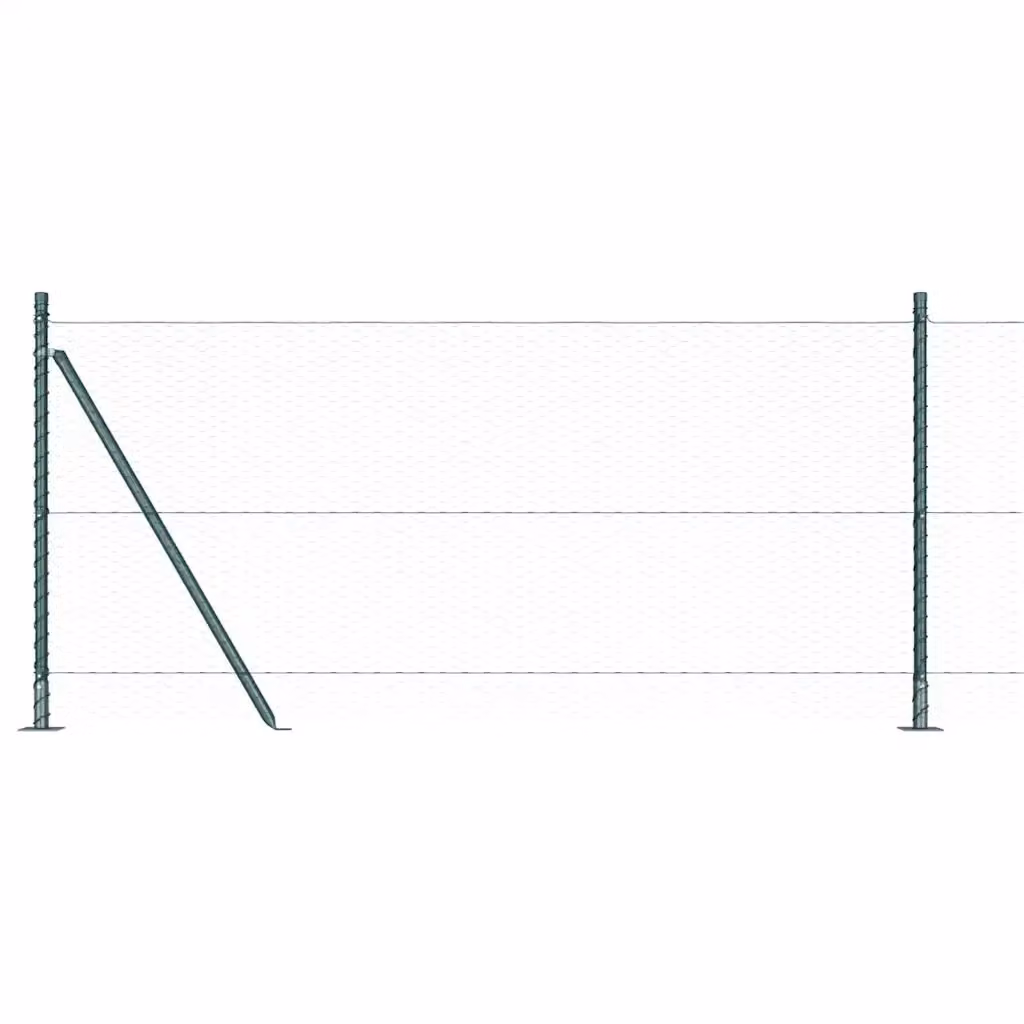 vidaXL Recinzione esagonale in rete verde rivestita in PVC con base in cemento H: 1 m x L: 1 m – 2