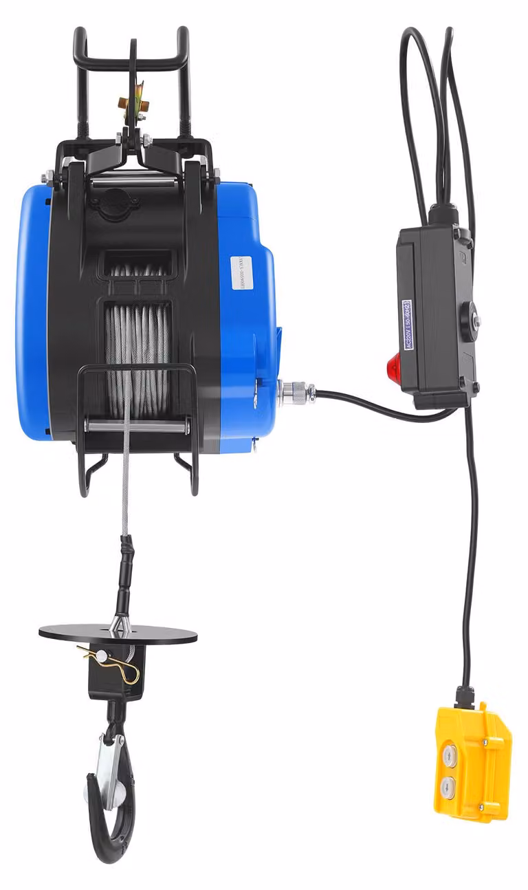 Argani elettrici, capacità di sollevamento di 250 kg, potenza di 1500 W, tensione di 220 V/50 Hz, velocità di sollevamento di 19 m/min, altezza di sollevamento di 29 metri