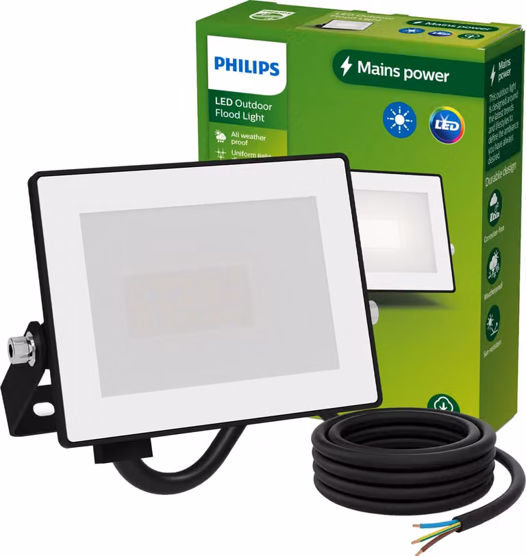 Philips Lampada da parete Lois, EU,,, Lampada da parete per esterni, Nero, Metallo, IP65, Giardino, Terrazza, I
