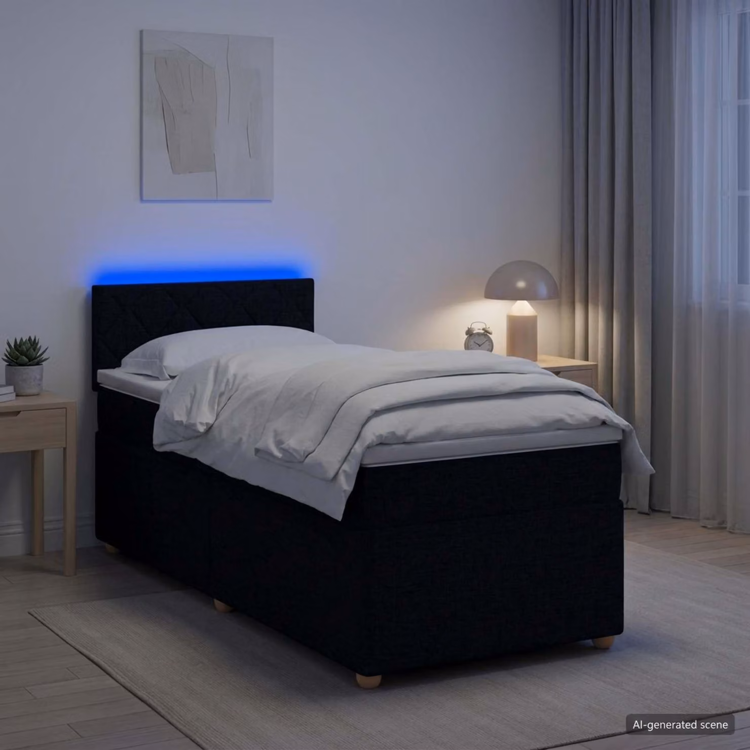 Maison Exclusive - Letto boxspring con materasso nero 100 x 200 cm Tessuto
