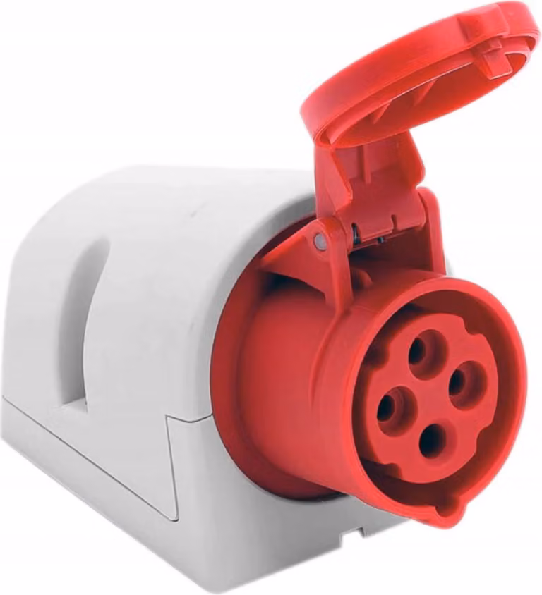 Presa di corrente fissa 16A 4P 400V 6h IP44 montata in superficie