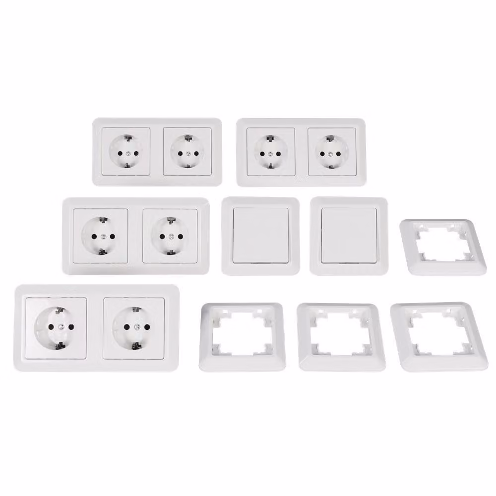 set di interruttori e prese di corrente da 20 pezzi McPower CUP "Standard", bianco, lucido
