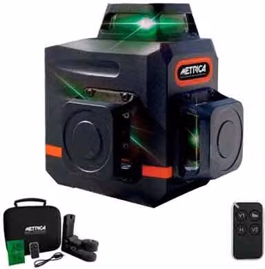 Livello Laser Mini con 3 Linee Metrica Verde e Nero