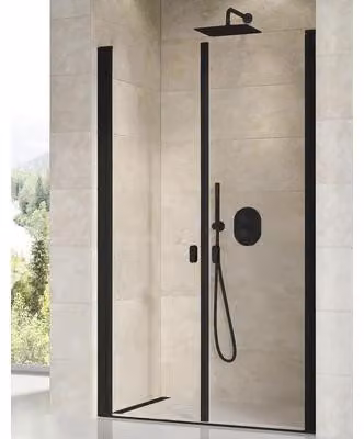 Porte doccia per nicchia RAVAK Chrome 100 cm colore del telaio nero decorazione del vetro vetro trasparente 0QVAC30LZ1
