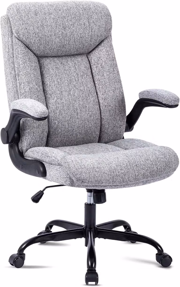 Sedia girevole ergonomica con regolazione dell'altezza grigia per ufficio e casa