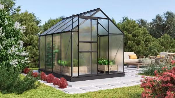 Serra Vitavia "Comet 5000", colore nero, 5,0 m², spessore del vetro 4 mm