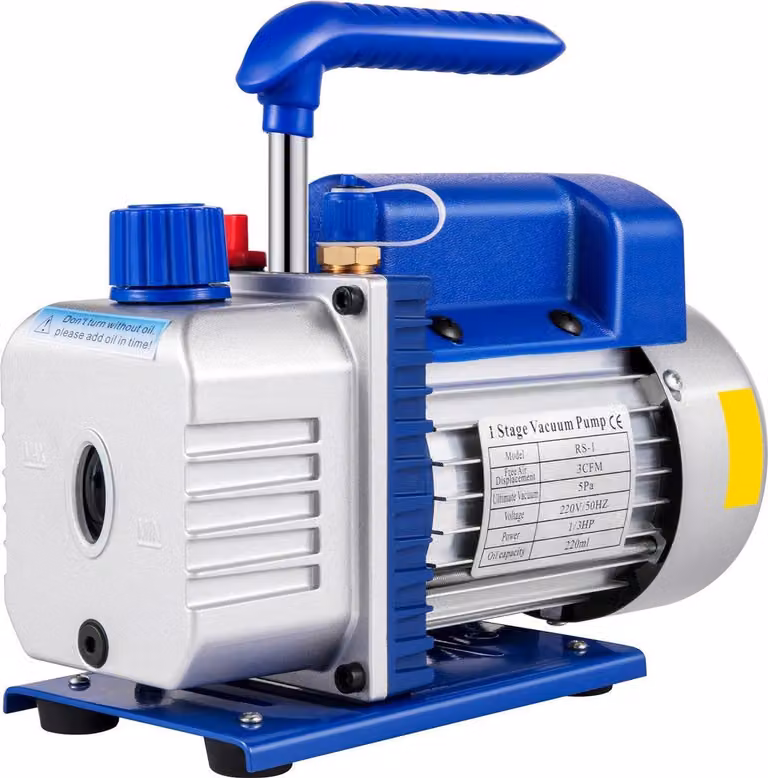 Pompa a vuoto - 3 CFM - 1 valvola di sicurezza - Pompa per condizionamento - Capacità olio: 220 ml