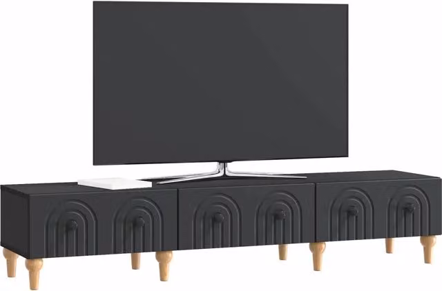 Mobile TV moderno Design In in legno ingegnerizzato nero L: 147 cm, P: 34,5 cm, H: 30 cm – 1