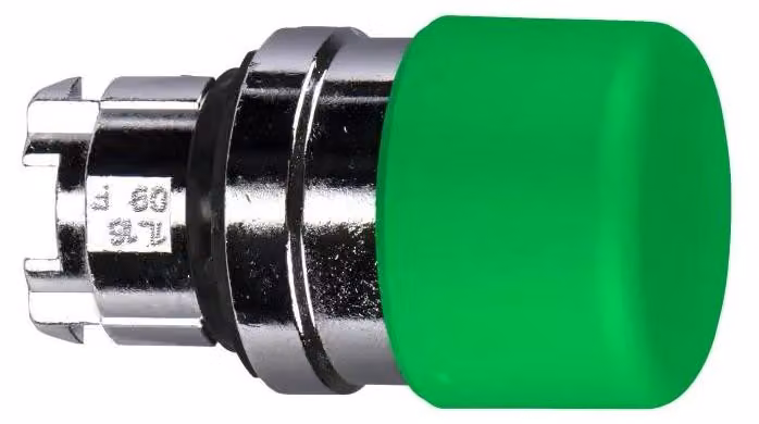Schneider Electric Pulsante a fungo, elemento frontale, Harmony XB4, metallo, 22 mm, verde, fungo 30 mm, senza etichetta, momentaneo ZB4BC34