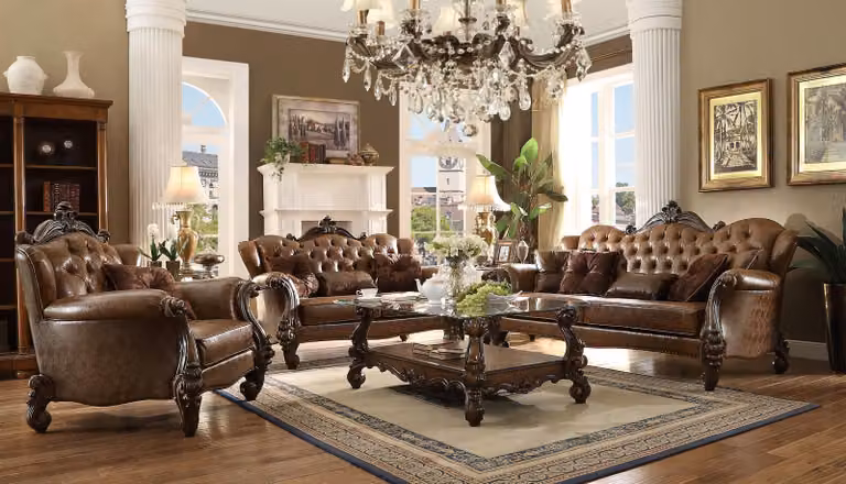 Sofagarnitur 3+2+1 Sitzer Sofa Couch Polster Garnitur Couchen Leder Chesterfield