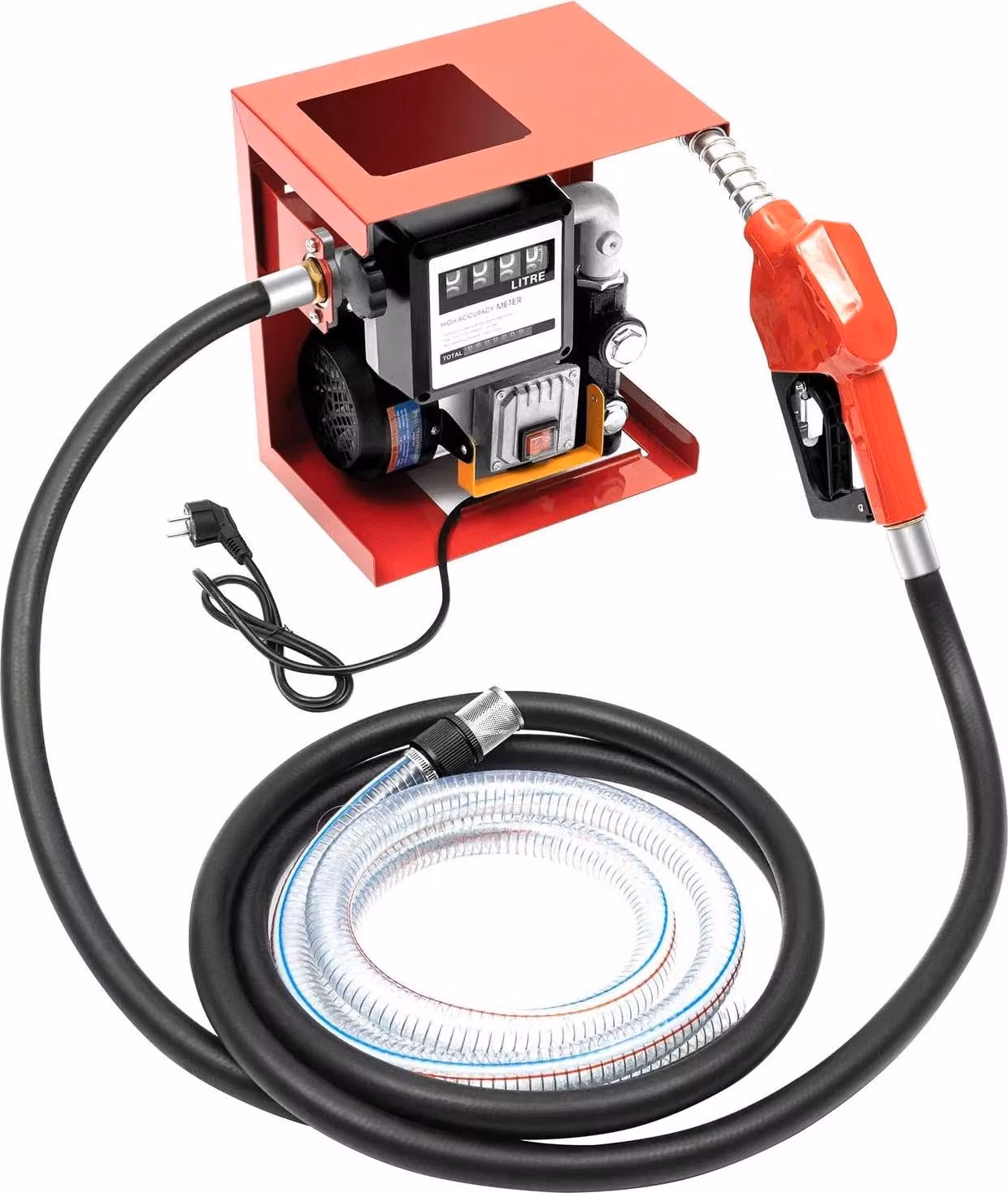 Pompa diesel, autoadescante, alta portata, UE, 220V, rossa