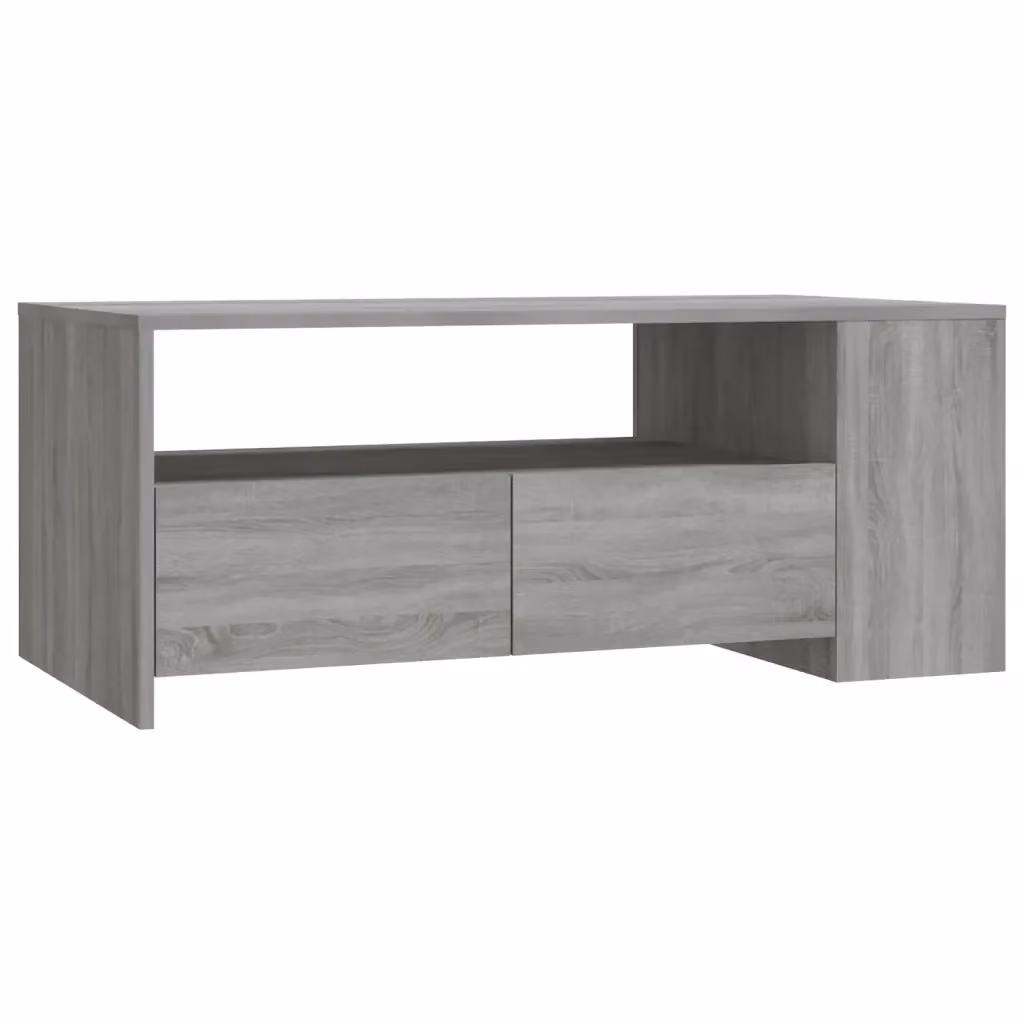 Tavolino da salotto rettangolare moderno vidaXL in legno grigio L: 102 cm, P: 55 cm, H: 42 cm – 2