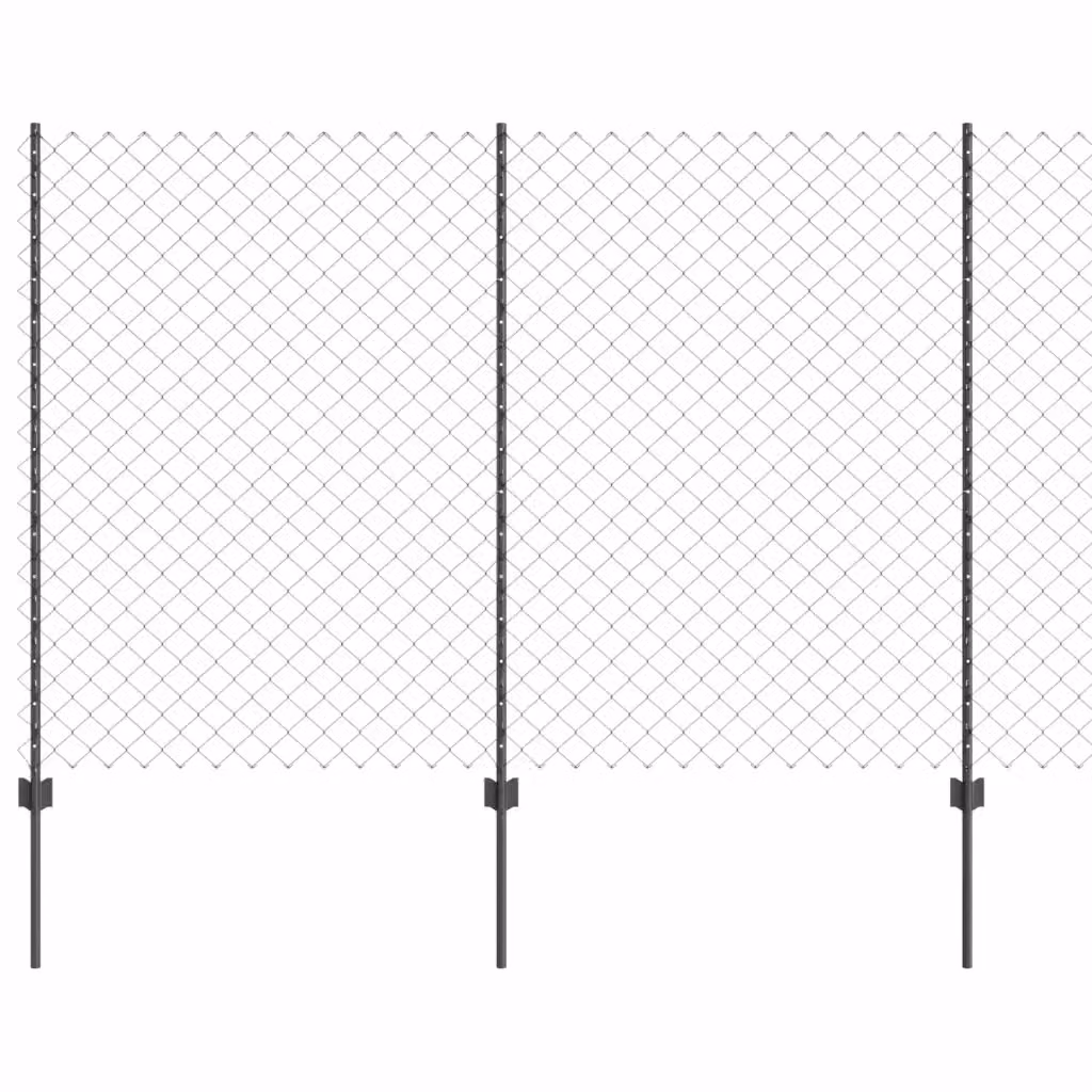 Recinzione a maglie Videx in acciaio rivestito in PVC grigio con pali rotondi da interrare L: 25 m, H: 1,6 m – 2