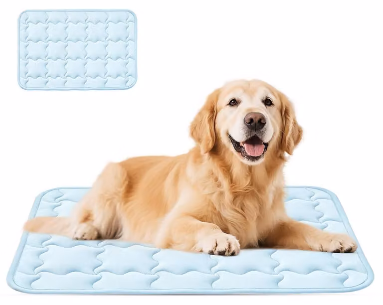 Tappetino refrigerante per cani, dimensioni 51x77 cm, azzurro chiaro, antiscivolo, lavabile