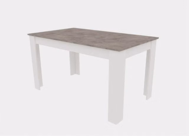 Tavolo Allungabile Cemento e Bianco 110/150 x 80 x h 75 cm in Kit Kitwood