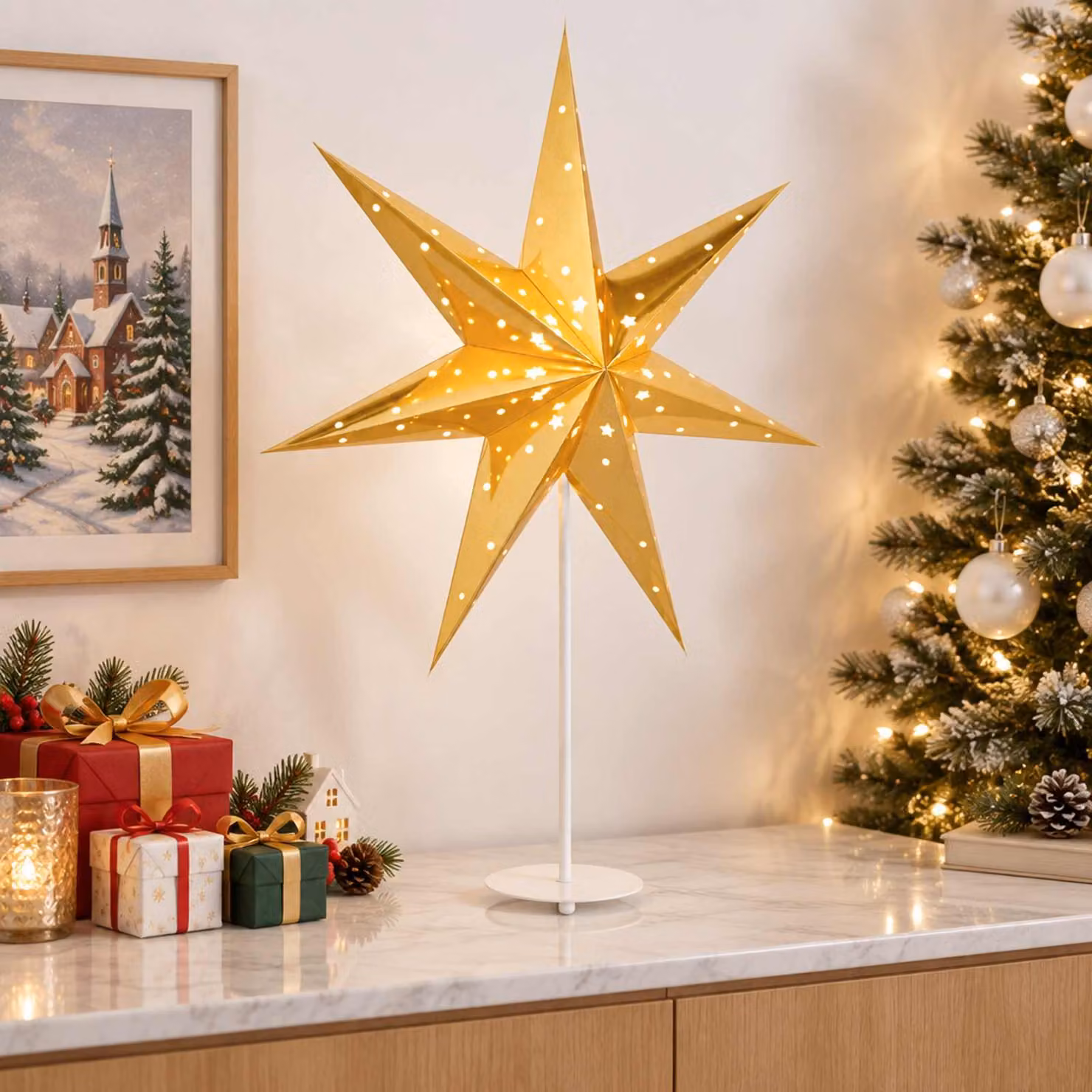 vidaXL Illuminazione Natalizia RAAHE Bianco caldo 55 x 15 x 70 cm