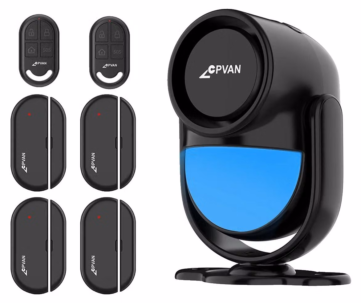 Sistema di allarme intelligente, allarme da 120 dB, sensori di movimento e porta, Kit C Nero