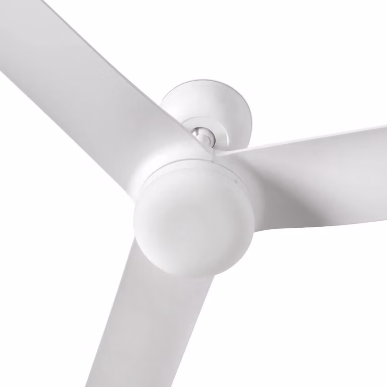 FARO BARCELONA Ventilatore da soffitto LED Punt M, bianco, CC, silenzioso, Ø 130 cm, CCT dimmerabile, Bianco / Opale, Soggiorno / Sala da pranzo, Metallo, Moderno