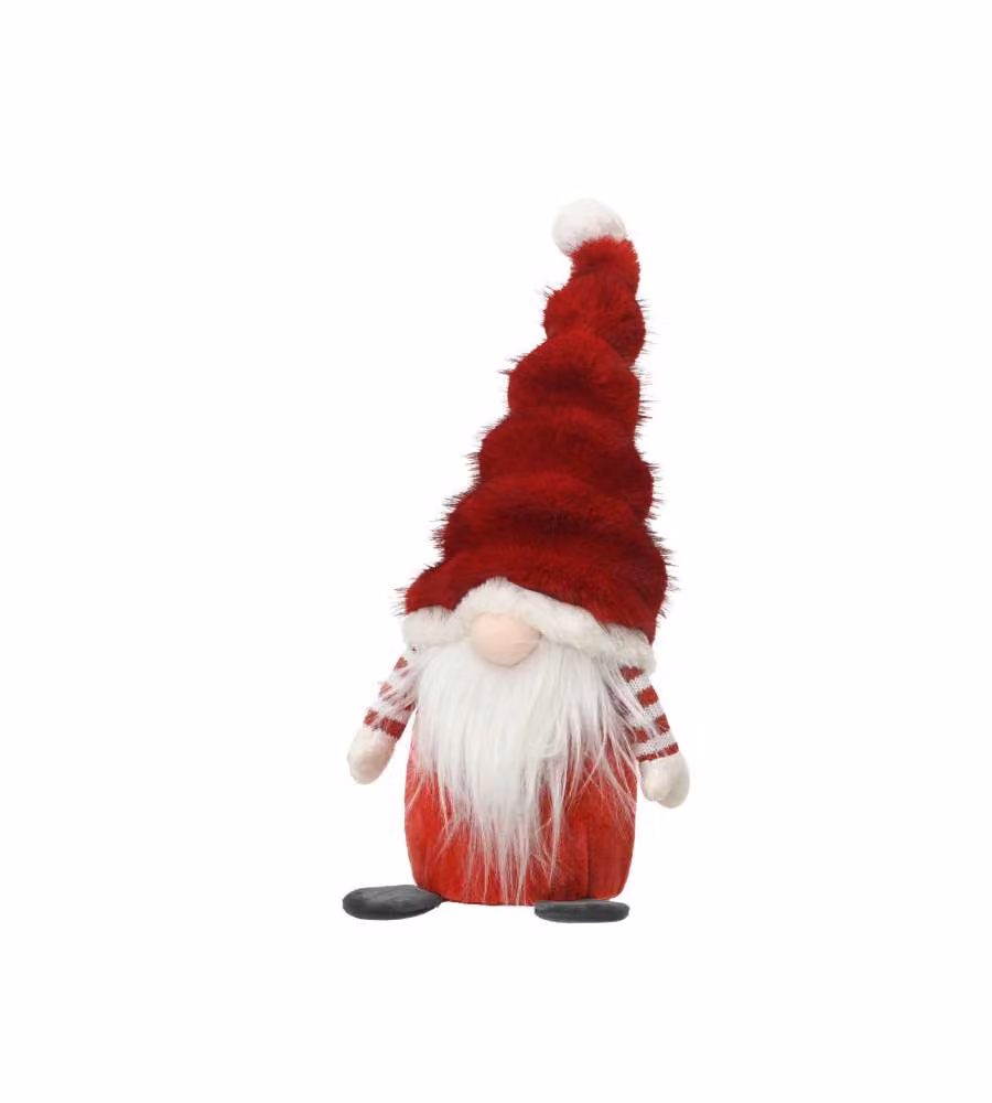 Gnomo Rosso Seduto in Poliestere H40 cm - Decorazione natalizia