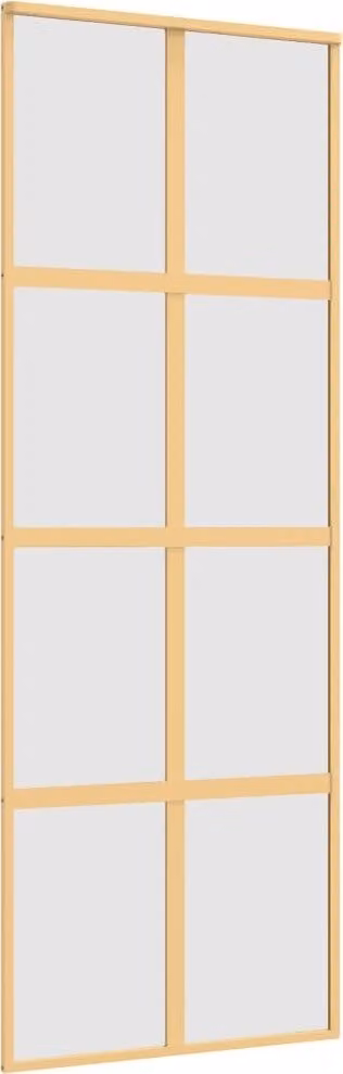 Porta Scorrevole Dorata 76x205 Vetro Smerigliato ESG Alluminio