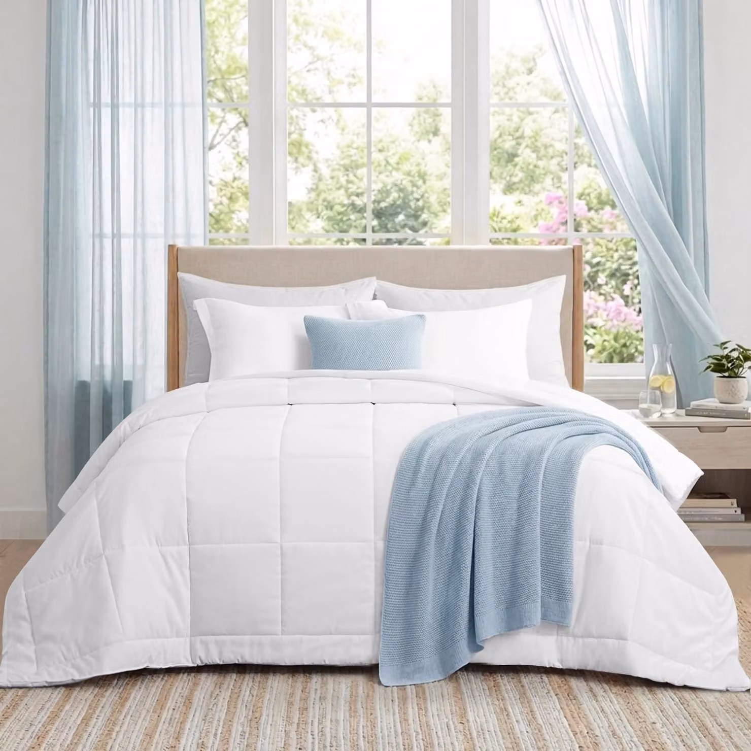 Trapola leggera estiva per letto francese, dimensioni 200 x 200 cm