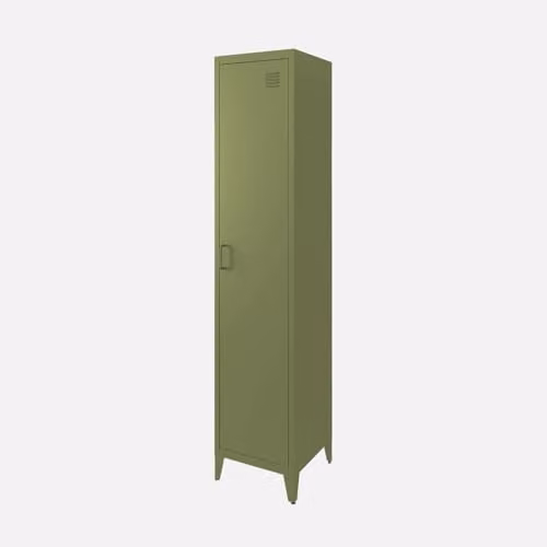Armadio camera industriale con 4 vani Verde kaki - 38x38x180 cm