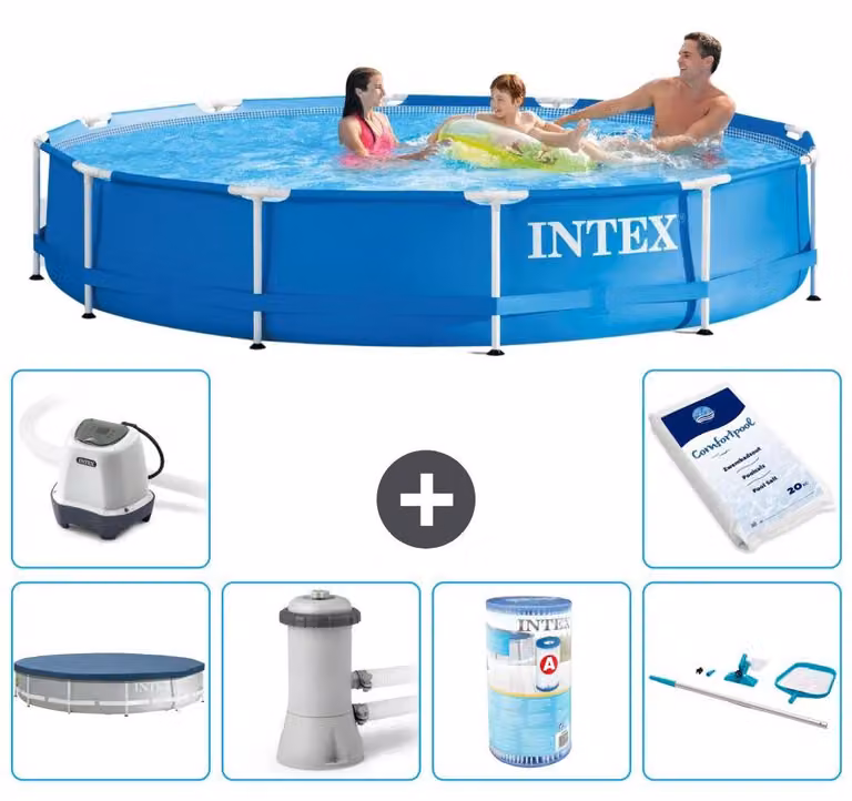 Piscina autoportante rettangolare - 366x76 cm - 7 pezzi - Modello S31565