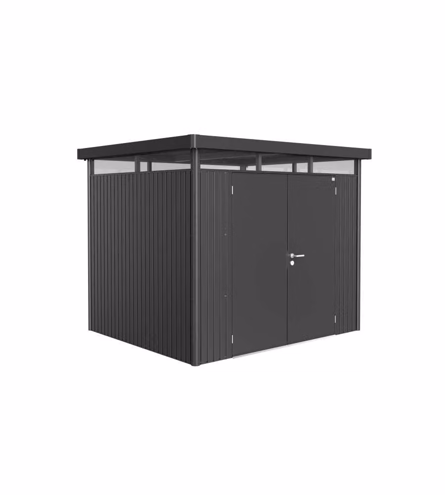 Casetta HighLine Misura H3 grigio scuro metallizzato, porta a due battenti