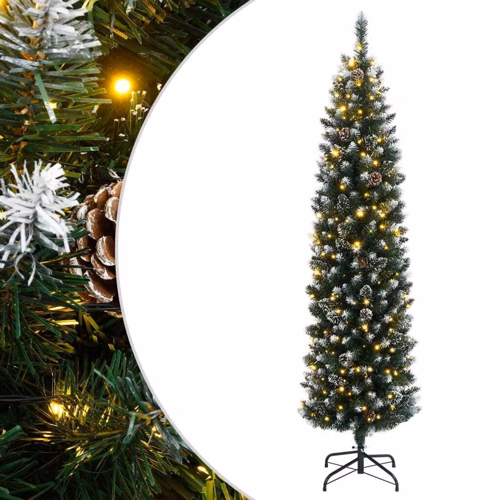 Maison Exclusive - Albero di Natale artificiale slanciato con 300 LED, 180 cm