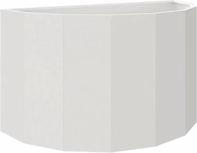 Fioriera semicircolare moderna da esterno 90 x 45 x 50 cm design chic in acciaio bianco 02_0052951