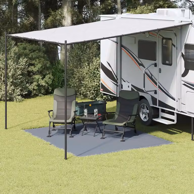 Tappeto da esterno vidaXL moderno in polietilene blu e grigio L: 300 cm, P: 250 cm