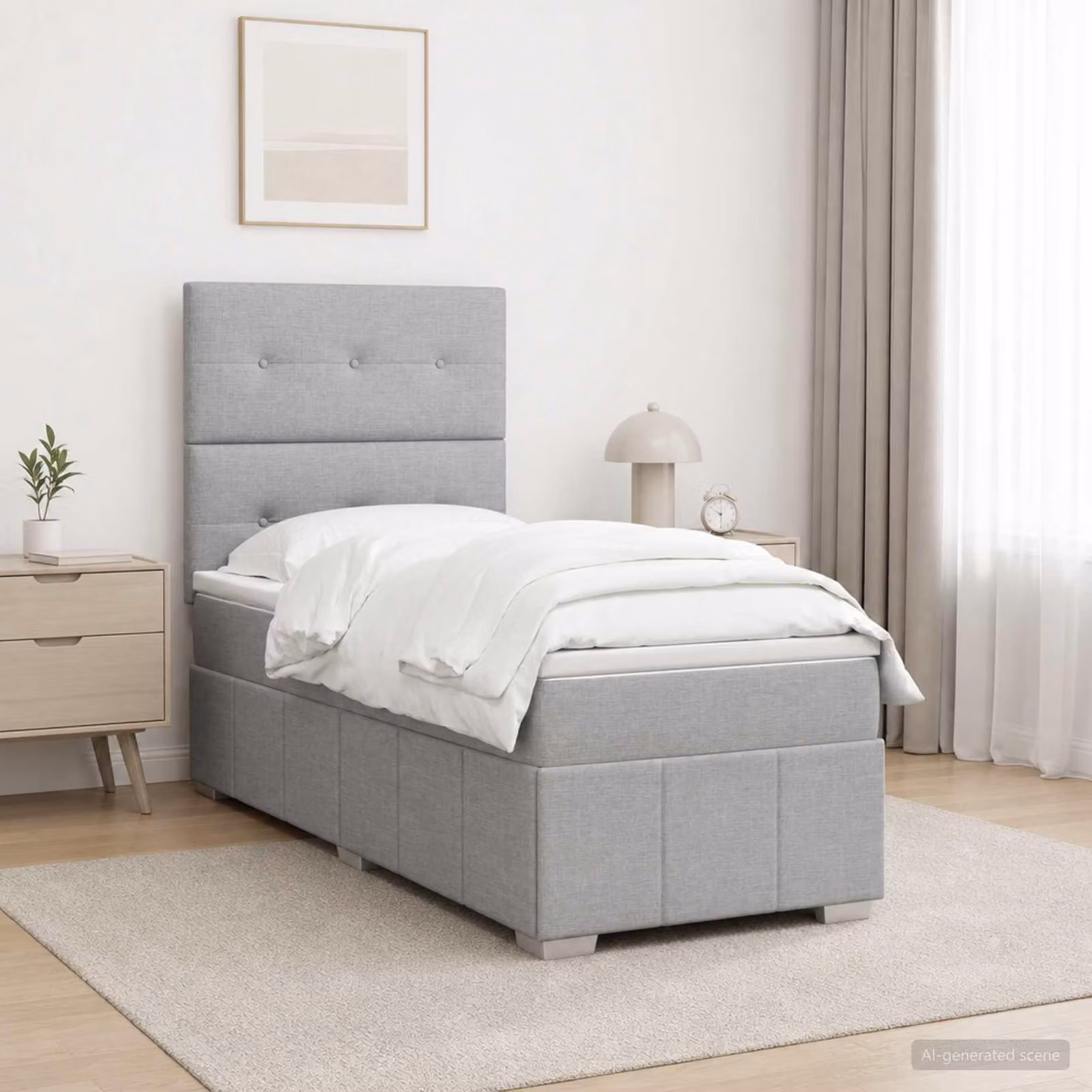 Maison Exclusive - Letto boxspring con materasso Grigio chiaro 90 x 200 cm Tessuto