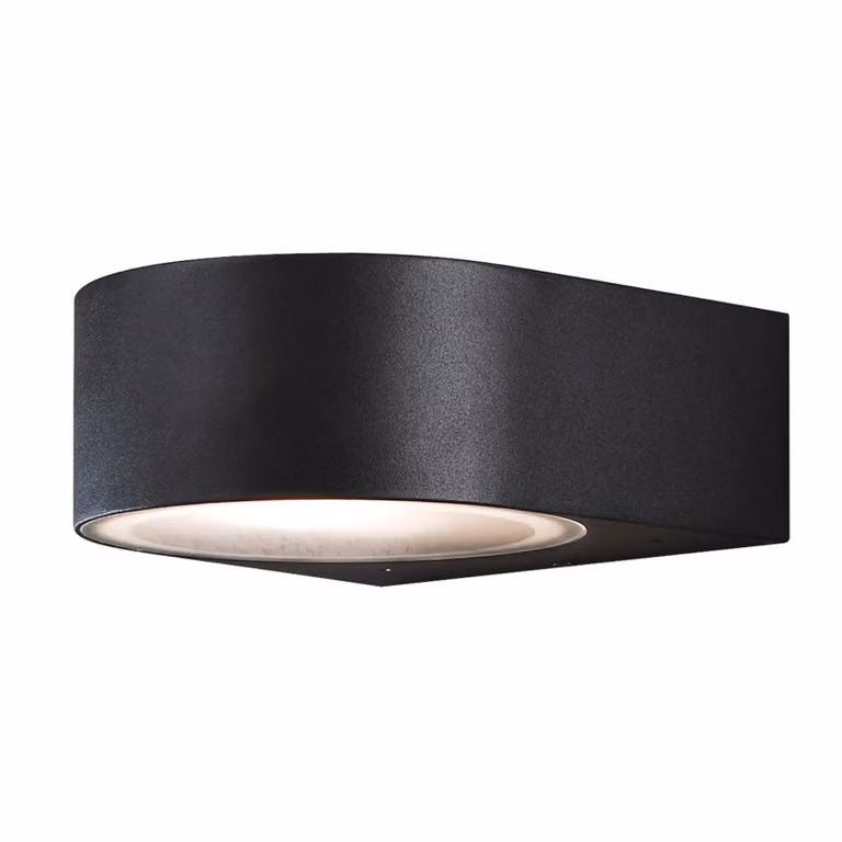Applique Konstsmide Teramo in alluminio laccato nero con vetro opalino