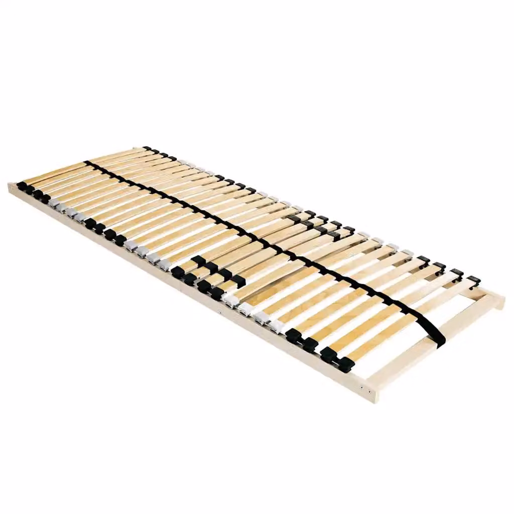 Base a doghe vidaXL in legno di faggio massello, Marrone, L 90 x P 190 cm
