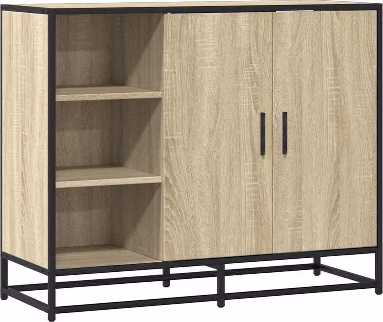 Credenza Rovere Sonoma 92x35x76 cm in Legno Multistrato