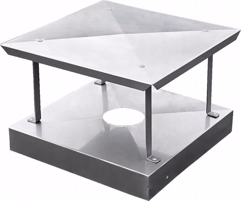 Cofano camino con cornice in acciaio inox 55 x 120 cm Cofano camino con zoccolo