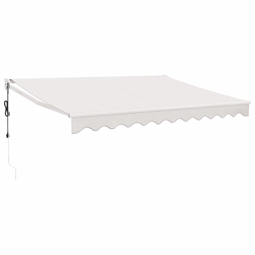 Tenda da sole automatica retrattile vidaxl con motore in alluminio e poliestere, colore beige/bianco, L: 3,5 m, P: 2,5 m – 2