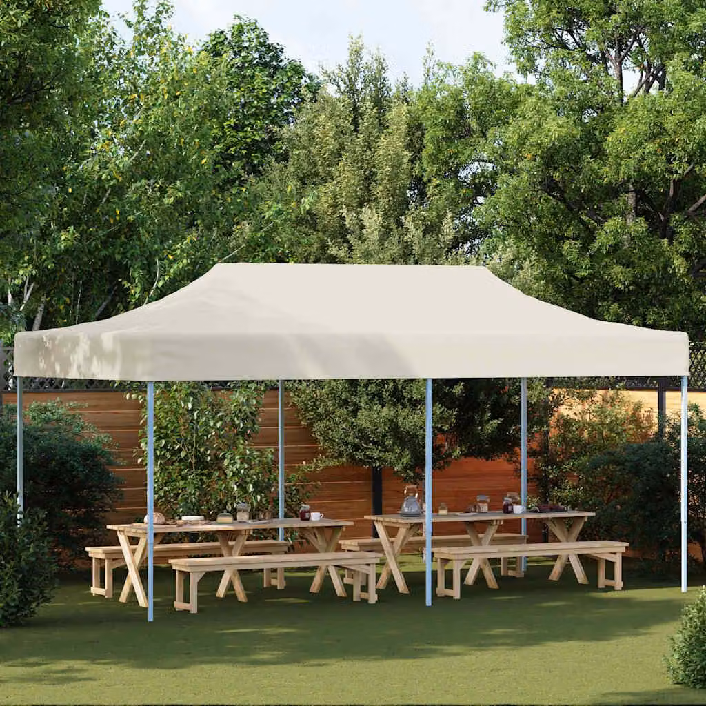 vidaXL Tenda pieghevole pop-up 3x6 m bianco crema