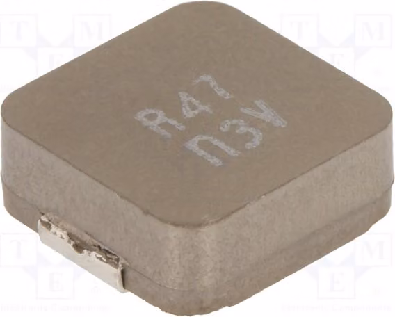 1x Induttore: Materiale ferromagnetico; Corrente di saturazione: 34,8A; Resistenza DC: 1,8 mΩ; Induttanza: 470 nH; Tolleranza: 20%; Corrente di saturazione (Isat): 55A; Modello: MPXV1D1250LR47, montaggio superficiale (SMD)