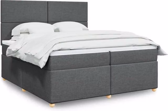 Letto Ibrido con Giroletto a Molle e Materasso vidaXL in Grigio e Bianco L/P: 200 x 200 cm