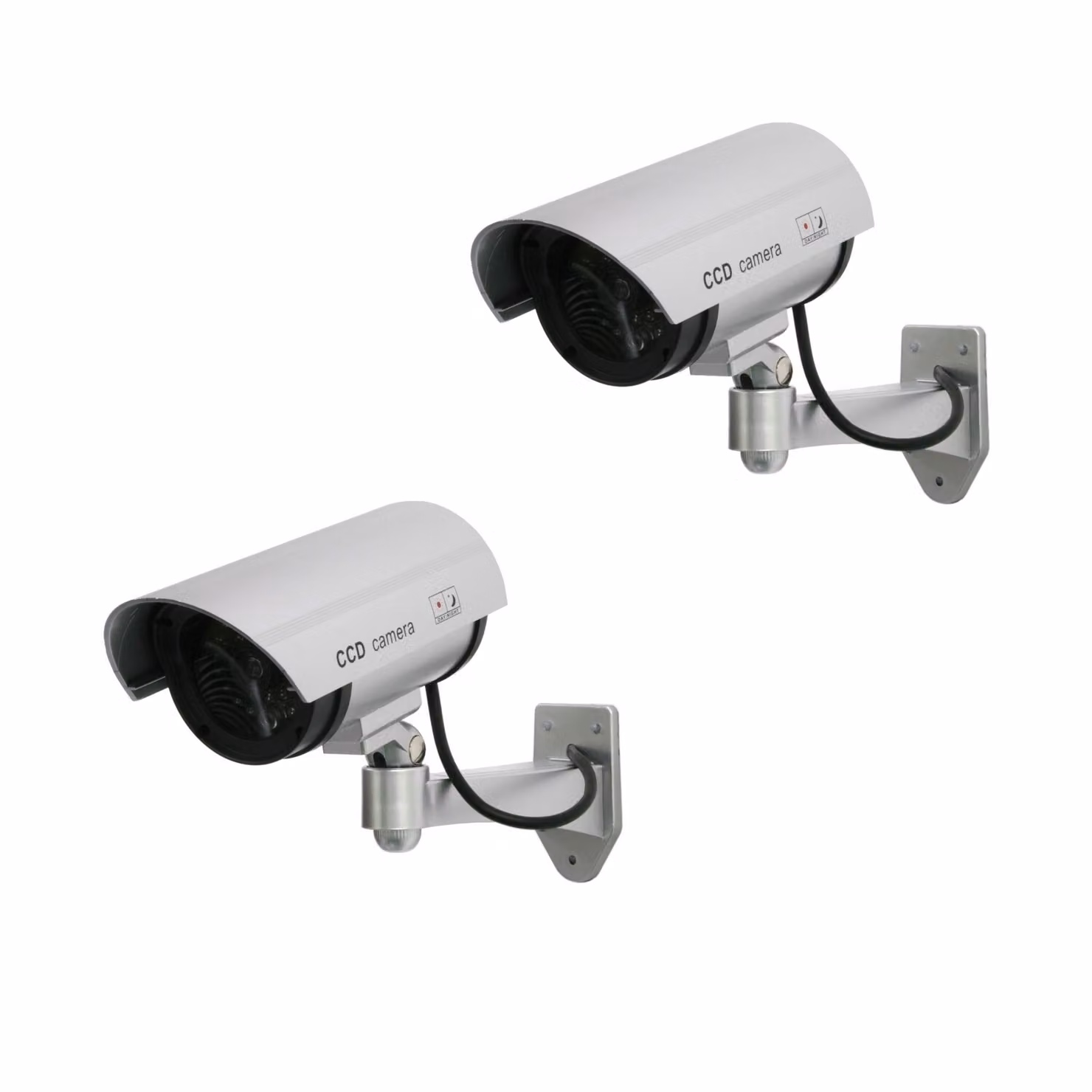 2x telecamera fittizia con LED lampeggiante IR1100 S IR per esterni argento