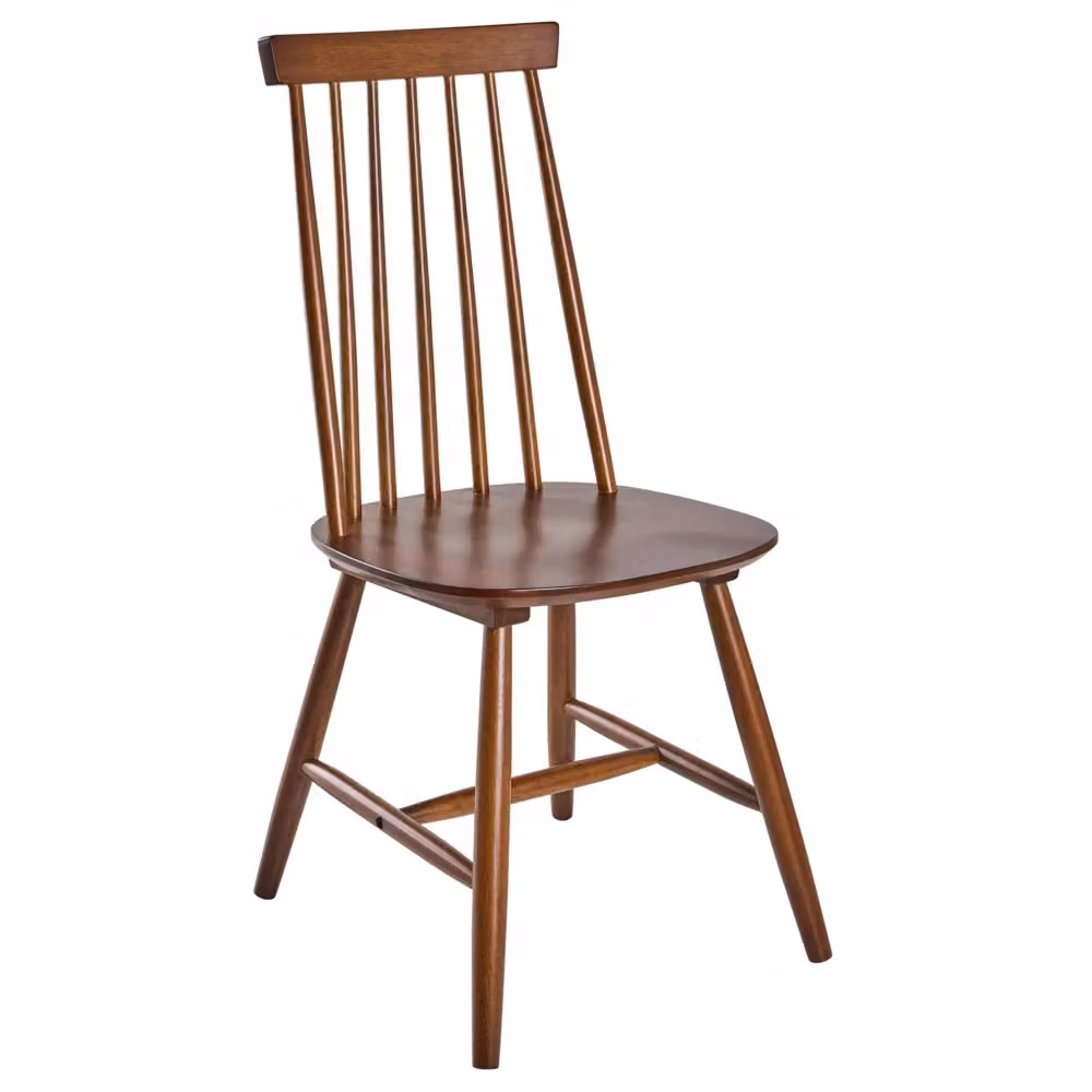Set di 2 sedie da pranzo BELIANI in legno di gomma marrone con schienale a doghe in stile rustico – 2