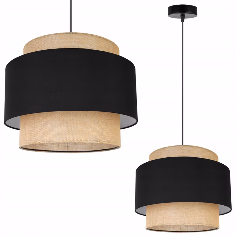 Lampada a sospensione, lampadario da soffitto, paralume, Boho Juta