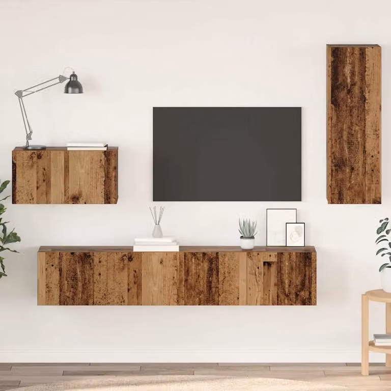 Mobile TV da parete vidaXL moderno in legno marrone L: 160 cm, P: 30 cm, H: 30 cm