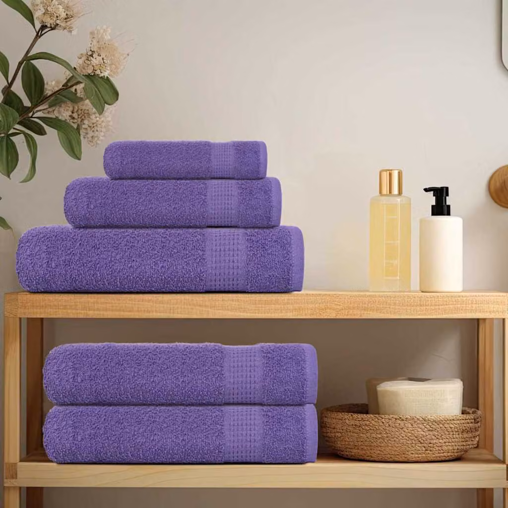 vidaXL Asciugamani da bagno FROGN 10 pz Viola 100x150 cm 360 g/m²