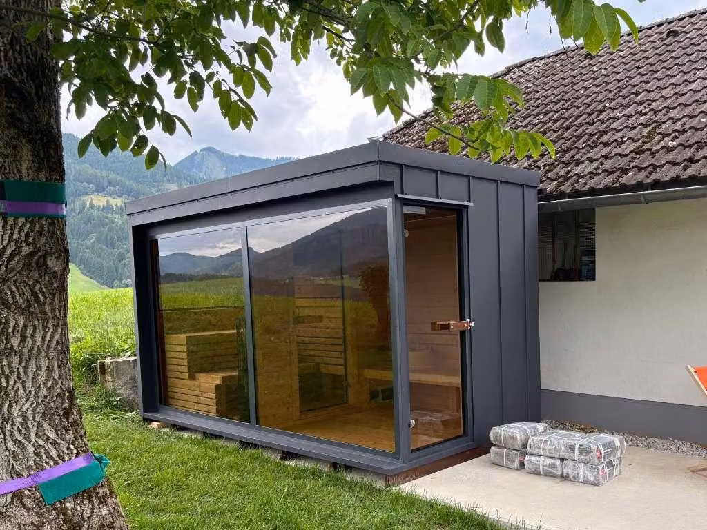 Sauna da giardino Sauna a botte Sauna all'aperto Rombek 4x2m