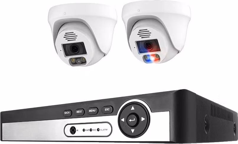 Sistema di telecamere di sicurezza, risoluzione 4K, riconoscimento facciale AI, 8CH NVR 2 CAM 8MP, 3T (sport all'aperto)