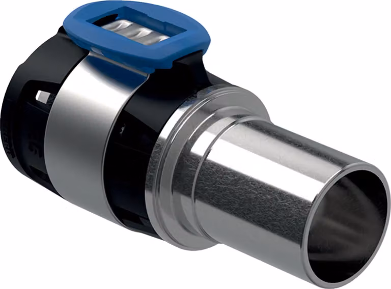Geberit FlowFit transizione a Mapress con estremità a pressione in acciaio inox d16-d15